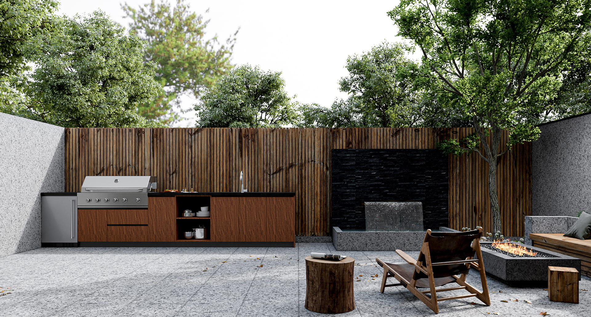 Lemari Dapur Luar Ruangan LINEAR